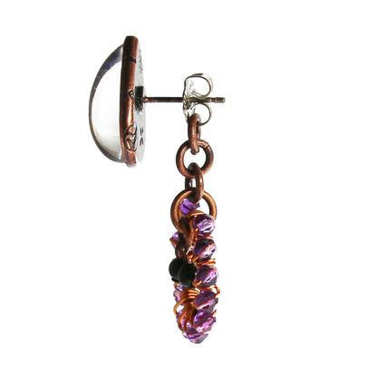 ピアス 紫 アメジスト しずく キャッチに飾り TAMARUSAN