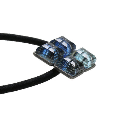 ヘアゴム 青 マーブル 四角 TAMARUSAN