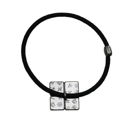 ヘアゴム 青 マーブル 四角 TAMARUSAN