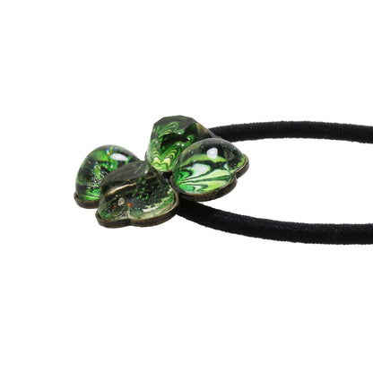 ヘアゴム 緑 クローバー マーブル 花 TAMARUSAN