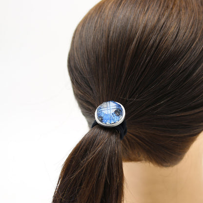 ヘアゴム 青 丸 マーブル シンプル 男女兼用 TAMARUSAN