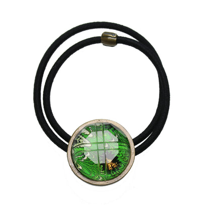 ヘアゴム 緑 シンプル 丸 マーブル TAMARUSAN