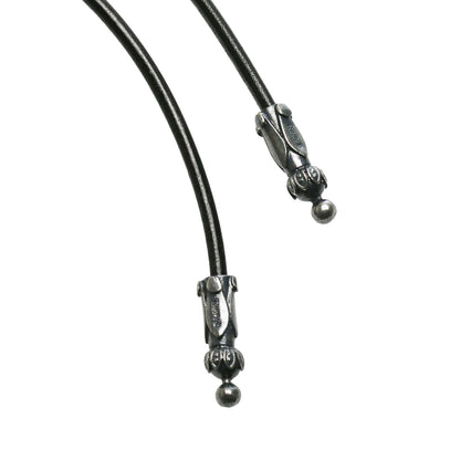 革紐ループタイ 十字 青 マーブル ループタイ