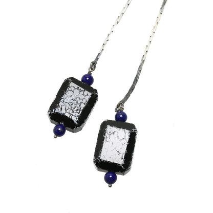 チェーンループタイ 青 四角 ラピスラズリ ループタイ