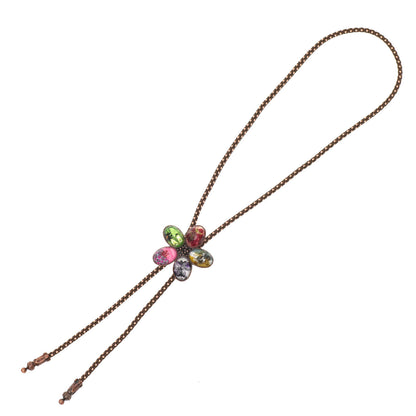 組紐ループタイ 花 正絹 アンティーク風 TAMARUSAN