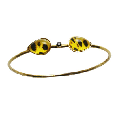 バングル チーター 金 黄色 黒 バングル