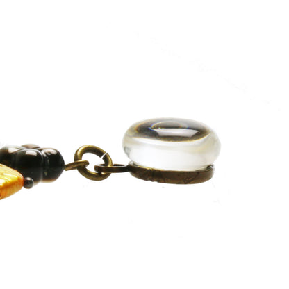 安全ピンブローチ 淡水パール チーター 黄色 TAMARUSAN