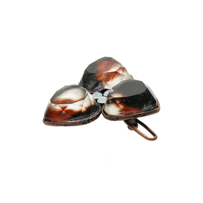 パッチン留め 茶色 ハンドメイド 三毛猫 花 TAMARUSAN