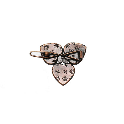 パッチン留め 茶色 ハンドメイド 三毛猫 花 TAMARUSAN