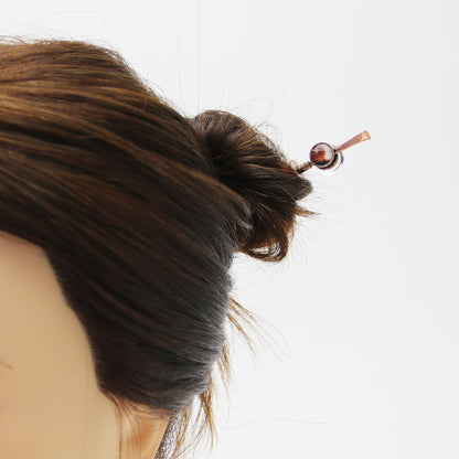 着せ替えかんざし 三毛猫 木製 和装 茶色 TAMARUSAN