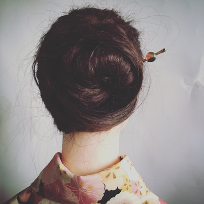 着せ替えかんざし 三毛猫 木製 和装 茶色 TAMARUSAN