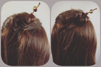 着せ替えかんざし 三毛猫 木製 和装 茶色 TAMARUSAN