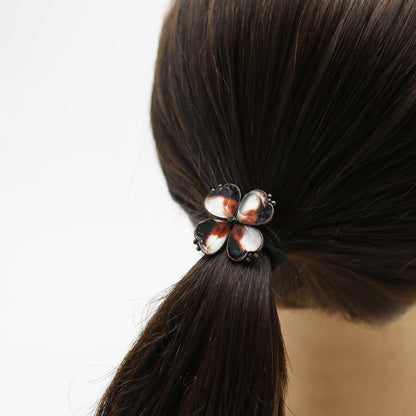 三毛猫 四ツ葉 ヘアゴム ハート 黒 白 茶 TAMARUSAN