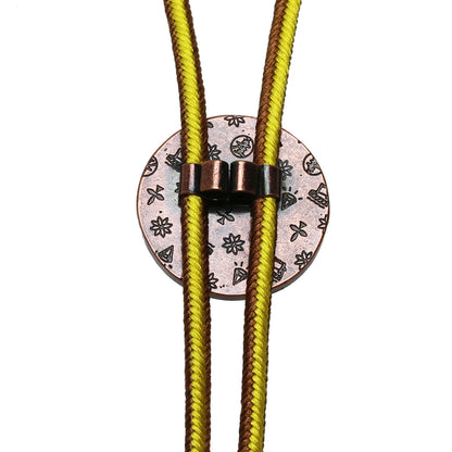 組紐ループタイ 三毛猫 黄 茶 黒 正絹 ループタイ