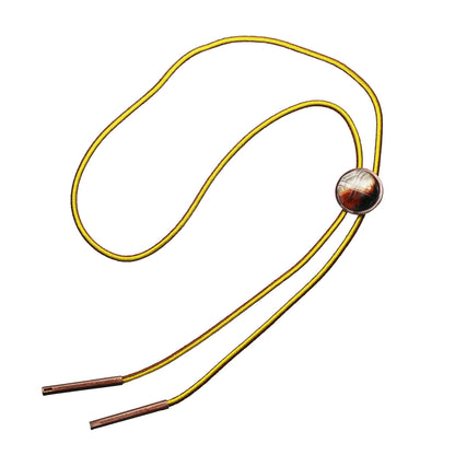 組紐ループタイ 三毛猫 黄 茶 黒 正絹 ループタイ