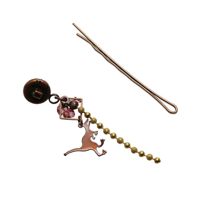 ヘアピン 恐竜 ピンクトルマリン ピンク 高級ヘアピン