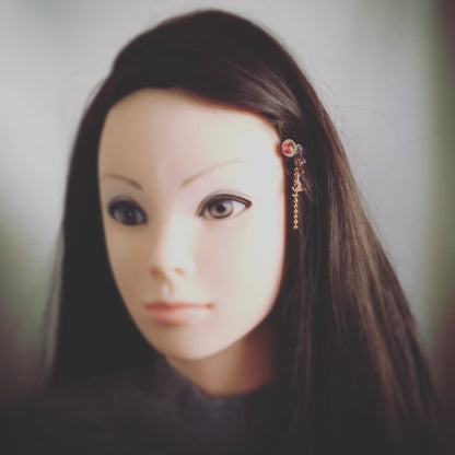 ヘアピン 恐竜 ピンクトルマリン ピンク 高級ヘアピン