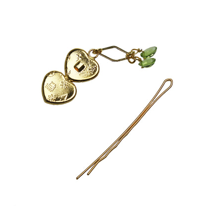 ヘアピン ペリドット ハート ピンク 金 TAMARUSAN
