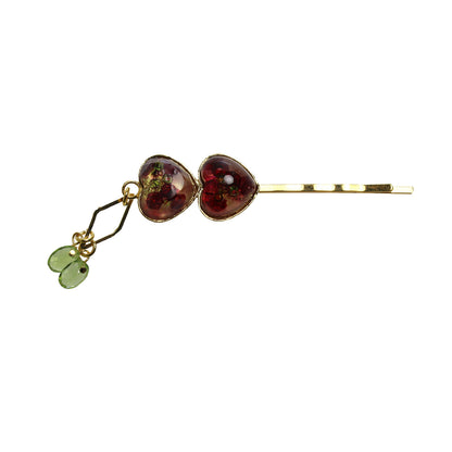 ヘアピン ペリドット ハート ピンク 金 TAMARUSAN