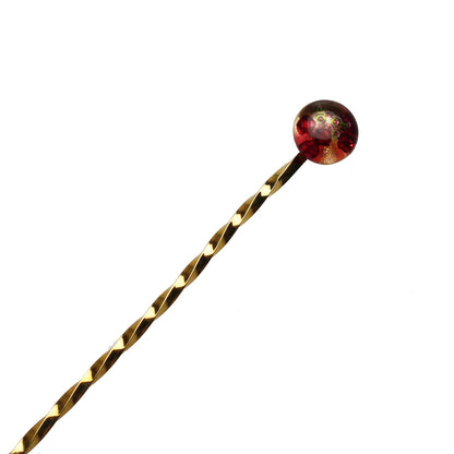 玉かんざし ピンク 24金 一本挿しかんざし