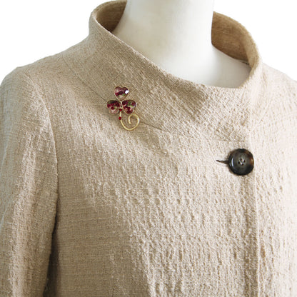 ピンブローチ 赤 スミレ 金 TAMARUSAN