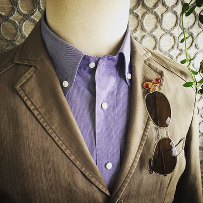 眼鏡ホルダーピンブローチ 珊瑚 赤 24k TAMARUSAN