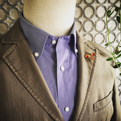 眼鏡ホルダーピンブローチ 珊瑚 赤 24k TAMARUSAN