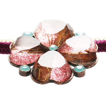 羽織紐 ピンク ラメ 花 正絹 TAMARUSAN