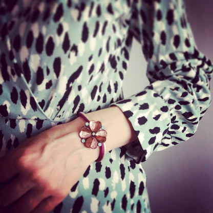 羽織紐 ピンク ラメ 花 正絹 TAMARUSAN