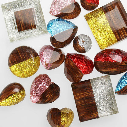 イヤリング アシンメトリー イエロー  金ラメ 木目 フープ TAMARUSAN