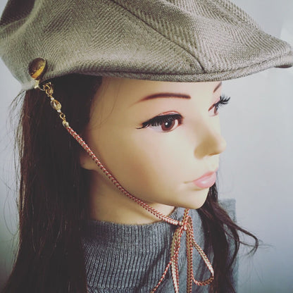 帽子留めクリップ シトリン リボン オレンジ TAMARUSAN