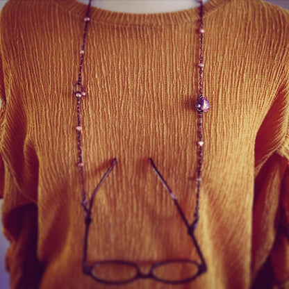 ネックレスにもなる眼鏡チェーン ピンク ラメ ハート TAMARUSAN