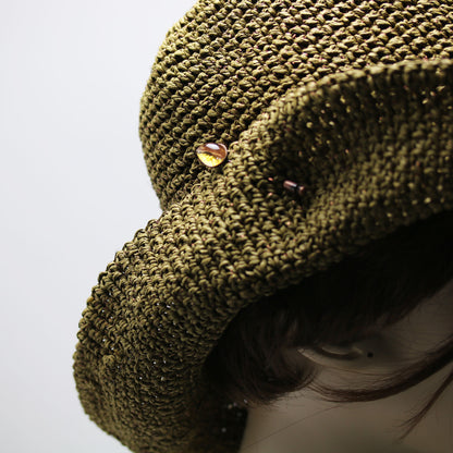 ハットピン イエロー 木目 金 ラメ メンズ レディース TAMARUSAN