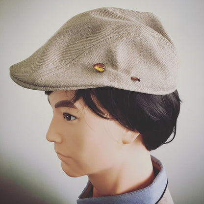 ハットピン イエロー 木目 金 ラメ メンズ レディース TAMARUSAN