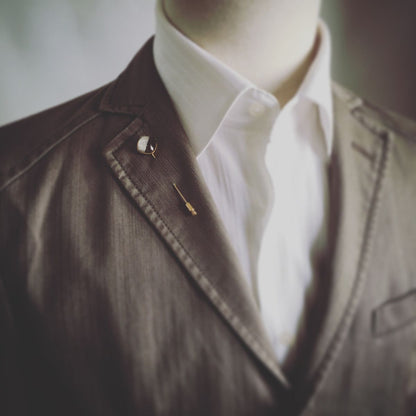 ハットピン ラペルピン シルバー 木目 金 TAMARUSAN