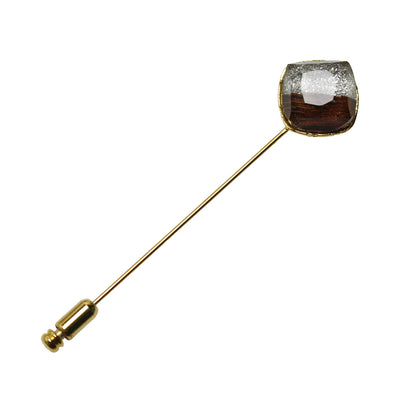 ハットピン ラペルピン シルバー 木目 金 TAMARUSAN