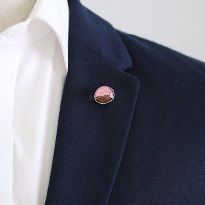 ピンブローチ 木目 ラメ ピンク TAMARUSAN