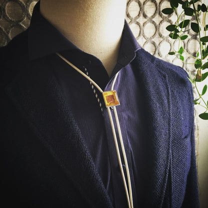 革紐ループタイ ラメ メンズアクセサリー イエロー TAMARUSAN