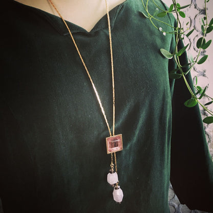 チェーンループタイ ピンク ラメ 木目 24k 金 TAMARUSAN