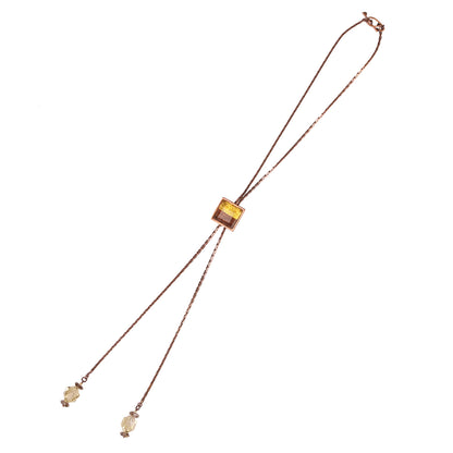 チェーンループタイ 金ラメ 木目 アンティーク調 ループタイ