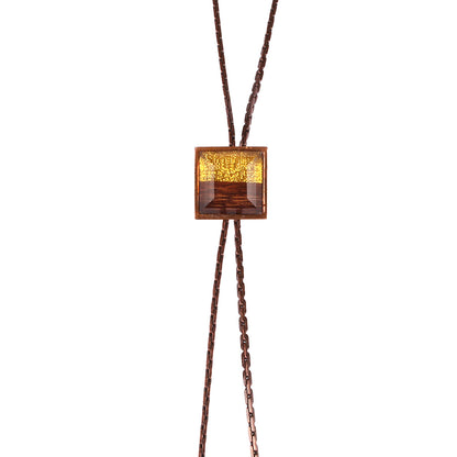 チェーンループタイ 金ラメ 木目 アンティーク調 ループタイ