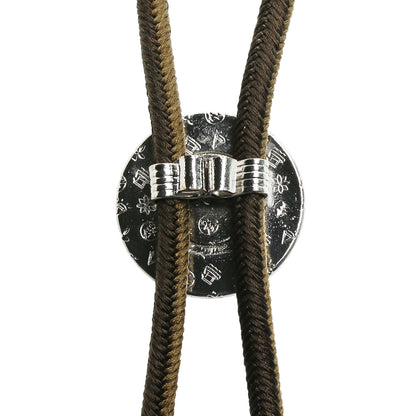 組紐ループタイ 絹 銀 ラメ ドーナツ型 銀色 TAMARUSAN