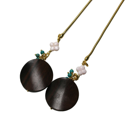 チェーンループタイ ラメ ウッドビーズ ターコイズ ピンク TAMARUSAN