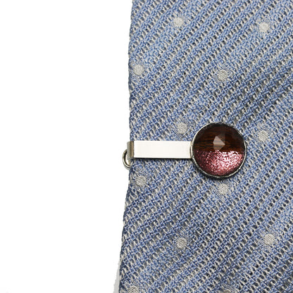 ショート ネクタイピン ピンク ラメ 木目 TAMARUSAN