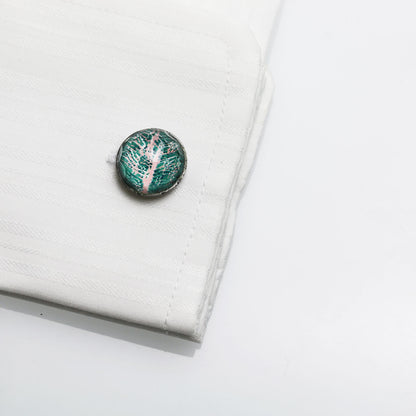 カフスボタン 森 緑 ピンク TAMARUSAN