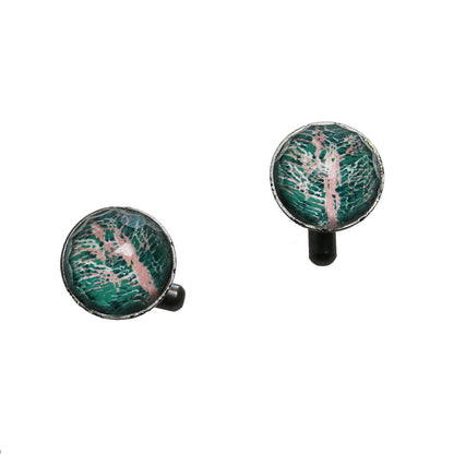 カフスボタン 森 緑 ピンク TAMARUSAN