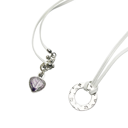 眼鏡ホルダー 老眼鏡 ハート 白 革紐 TAMARUSAN