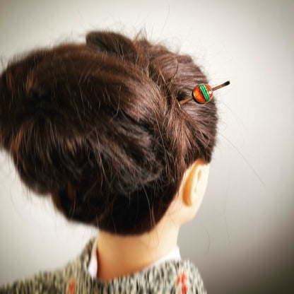 玉かんざし 着せ替え 水引 オレンジ 紫 木製 TAMARUSAN