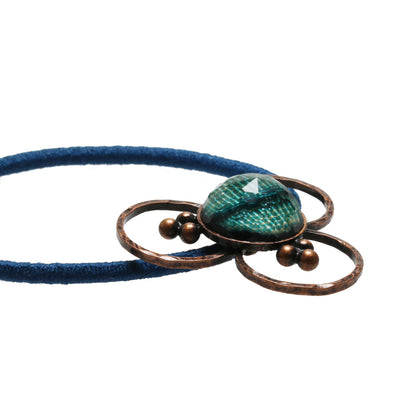 ヘアゴム 水引 青 花 TAMARUSAN