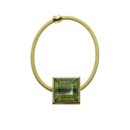 ヘアゴム 水引 グリーン チェック 四角 男女兼用 TAMARUSAN